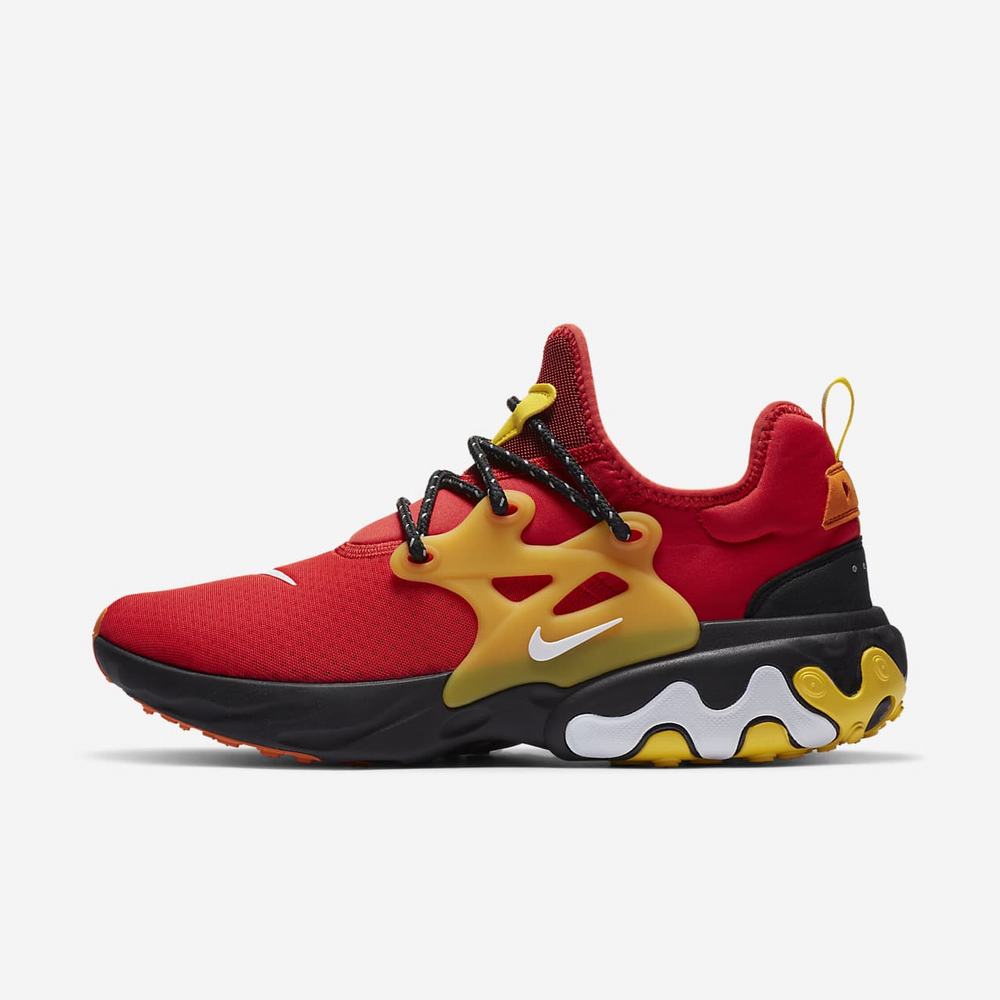 Sneakers Nike React Presto Rouge 4513-872 Chile Red/Black/Speed Yellow/White Homme | QHR-74401216